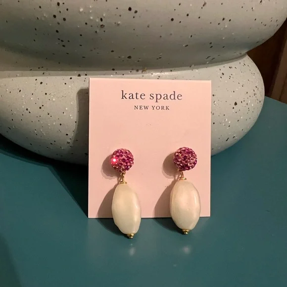 NWT Kate Spade Pearl Power Drop Earrings - Picture 5 of 7